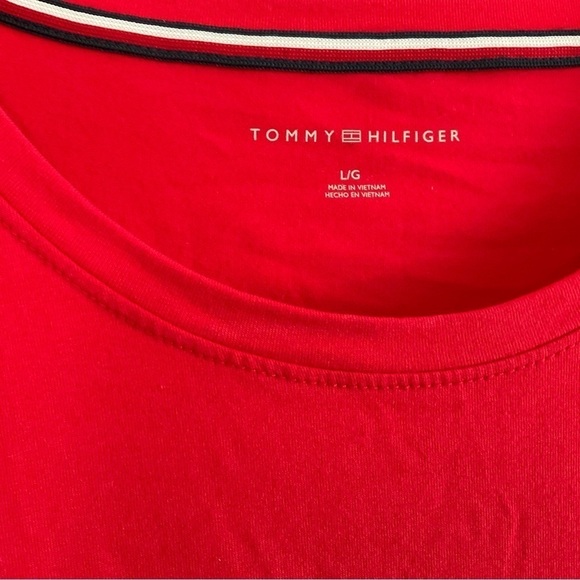 Tommy Hilfiger Dress Classic Red  Striped Vintage Tommy T-Shirt Size L - Picture 5 of 8